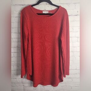 Calvin Klein Red Sparkly Sweater‎ Size Medium